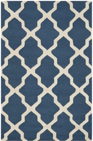 Tapete de lã artesanal de pelo curto Ava