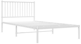 Estrutura de cama com cabeceira 100x200 cm metal branco