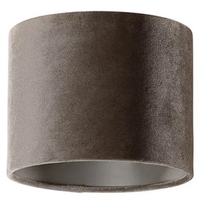 Abajur de veludo taupe redondo 18/18/14