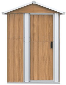 Abrigo de jardim 126x97,5x177 cm aço galvanizado castanho