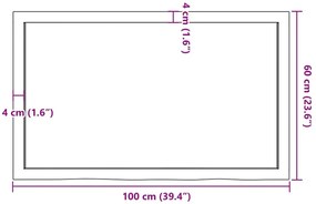 Prateleira de parede 100x60x(2-4) cm carvalho tratado castanho