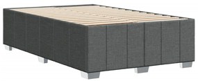 Estrutura de cama sem colchão cinza escuro 120x190 cm tecido