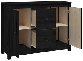 Aparador 100x35x74 cm madeira de pinho maciça preto