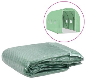 vidaXL Cobertura substituição p/ estufas 6,86 m² 200x343x200 cm verde