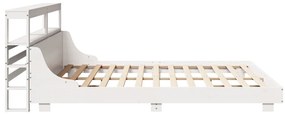 Cama sem colchão 200x200 cm madeira de pinho maciça branco