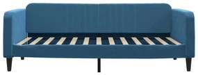 Sofá-cama com colchão 100x200 cm veludo azul