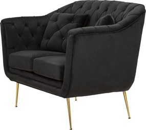SOFÁ BUDAPEST DE 2 LUGARES COM ALMOFADAS CM 130X83X91 PRETO
