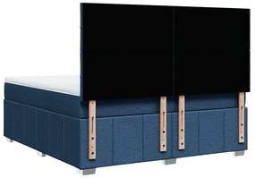Cama com molas/colchão 180x200 cm tecido azul