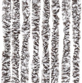 Cortina anti-insetos 100x230 cm chenille castanho e bege