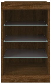 Aparador com luzes LED 41x37x67 cm carvalho castanho