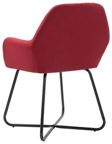 Cadeiras de jantar 4 pcs tecido vermelho tinto
