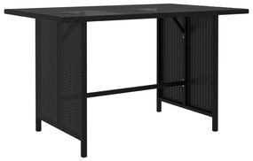 Mesa de jantar para jardim 110x70x65 cm vime PE preto