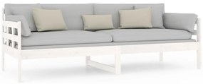 Sofá-cama 80x200 cm madeira de pinho maciça branco