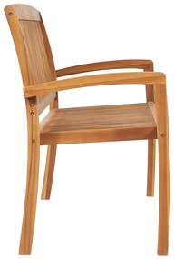 Banco de jardim empilhável c/ almofadão 159 cm teca maciça