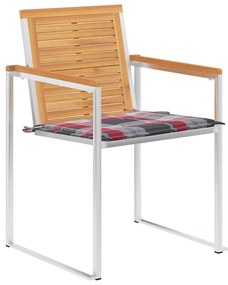 Cadeiras de jardim 6 pcs c/ almofadões madeira de teca maciça