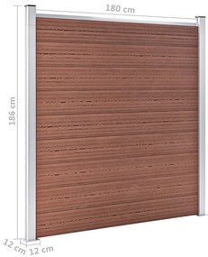 Painel de vedação para jardim 180x186 cm WPC castanho
