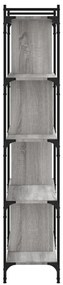 Estante c/ 5 prateleiras derivados de madeira cinzento sonoma
