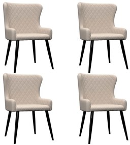 vidaXL Cadeiras de jantar 4 pcs tecido cor creme
