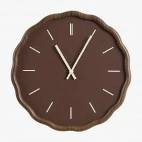 Relógio De Parede Ø35 Cm Em Mdf Tovarx Castanho Chocolate - Sklum