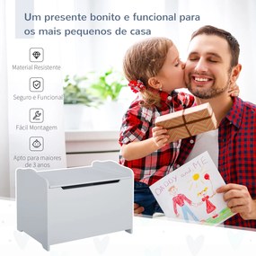 Caixa de Armazenamento de Madeira para Brinquedos Baú Organizador para