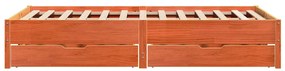 Cama sem colchão 140x190 cm pinho maciço castanho-mel