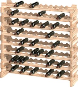 Garrafeira, Suporte para Garrafas de Vinho 114x28x113,5 cm para 96 Garrafas com 8 Níveis Suporte para Vinhos Vertical  Madeira