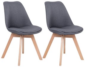 Conjunto de 2 cadeiras de jantar em tecido cinzento grafite DAKOTA II Beliani