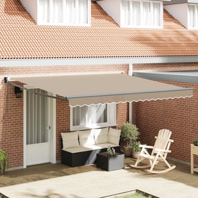 Toldo Retrátil Manual vidaXL Bege 400x300 cm