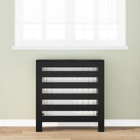 vidaXL Capa de Radiador Carvalho Preto 78x20x82 cm Madeira Engenheirada