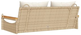 Banco baloiço com almofadões 109x62x40 cm vime PE bege