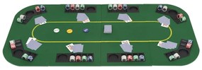 Tabuleiro póquer dobrável em 4 p/ 8 jogadores retangular verde