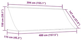 Toldo retrátil 400x150 cm azul e branco