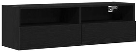 Armários de TV vidaXL 2 pcs Carvalho Preto 100x30x30 cm Madeira de Eng