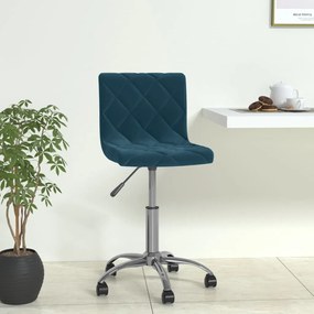 vidaXL Cadeira de jantar giratória veludo azul