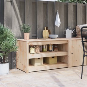 vidaXL Armário de Cozinha Pinho Inacabado Médio Retangular Contemporâneo
