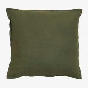 Almofada Quadrada de Algodão (45x45 cm) Elezar verde exército - Sklum