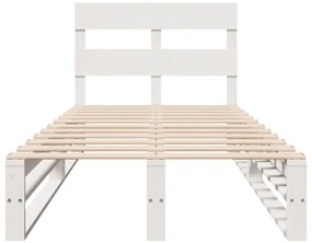 Cama sem colchão 75x190 cm madeira de pinho maciça branco