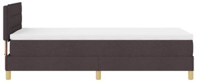 Cama Box Spring com Colchão Castanho Escuro 80x200 cm Tecido