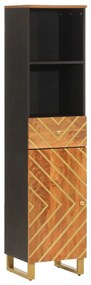 4 pcs conjunto de móveis p/ WC mangueira maciça castanho/preto