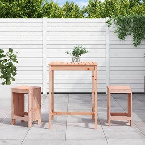 vidaXL 3 pcs conjunto de bar para jardim madeira de douglas maciça