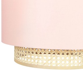 Candeeiro de teto suspenso em rattan rosa e natural 172 cm YUMURI Beliani