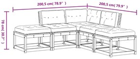 5 pcs conj. sofás de jardim c/ almofadões pinho maciço branco