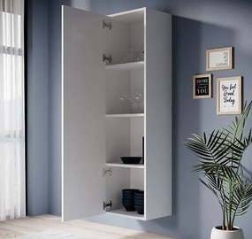 Armário de Parede Fradelos – 40x165 cm – Branco Mate – Suspenso ou com