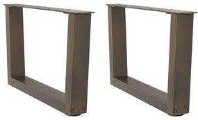 vidaXL Pés para mesa de centro em formato de V, 2 peças, aço natural, 60x(30-31,3) cm, aço