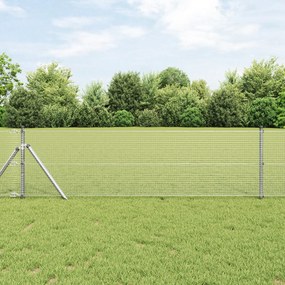 Cerca de Fio Soldado com 13 Postes 0.6x100 m Aço Galvanizado