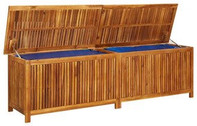 Caixa de arrumação p/ jardim 200x50x58 cm madeira acácia maciça
