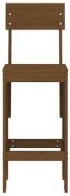Cadeiras de bar 2 pcs 40x48,5x115,5cm pinho maciço castanho-mel