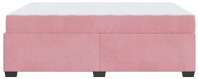 Estrutura de cama com colchão Outros Rosa 140 x 200 cm Veludo