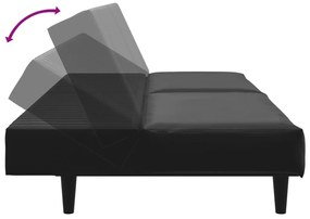 2 pcs conjunto de sofás couro artificial preto