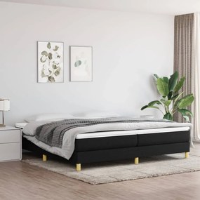 vidaXL Cama com molas/colchão 200x200 cm tecido preto